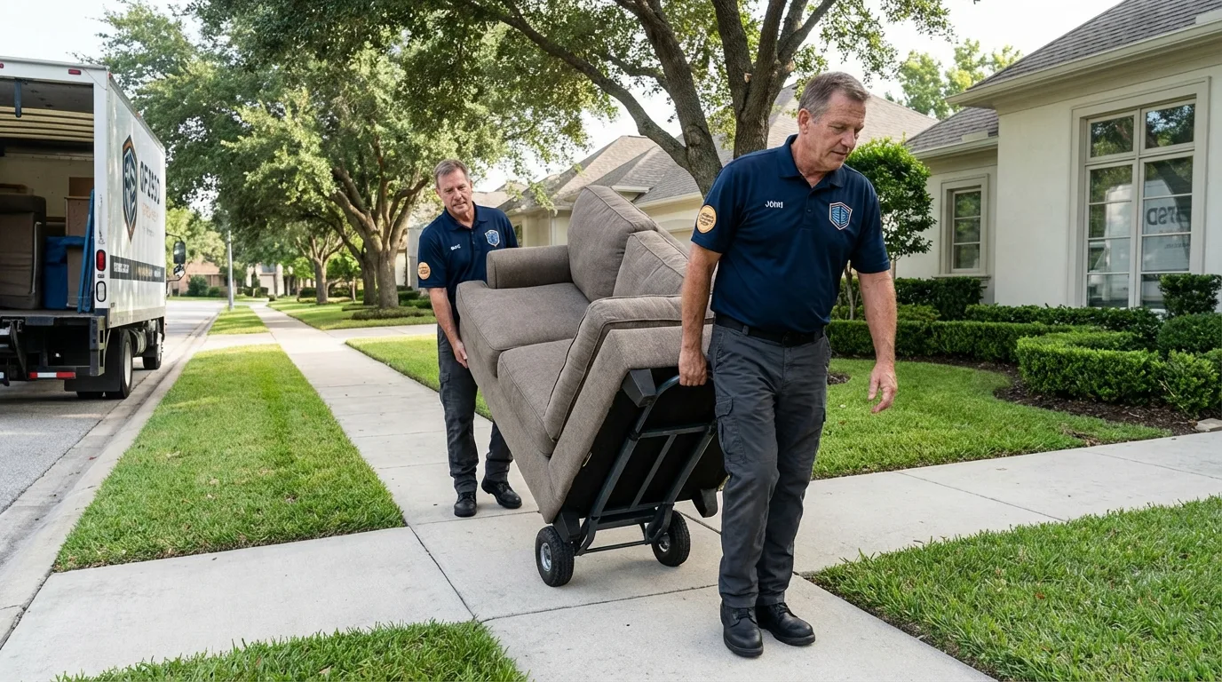 Local residential moving crew loading furniture in Sicklerville, NJ
